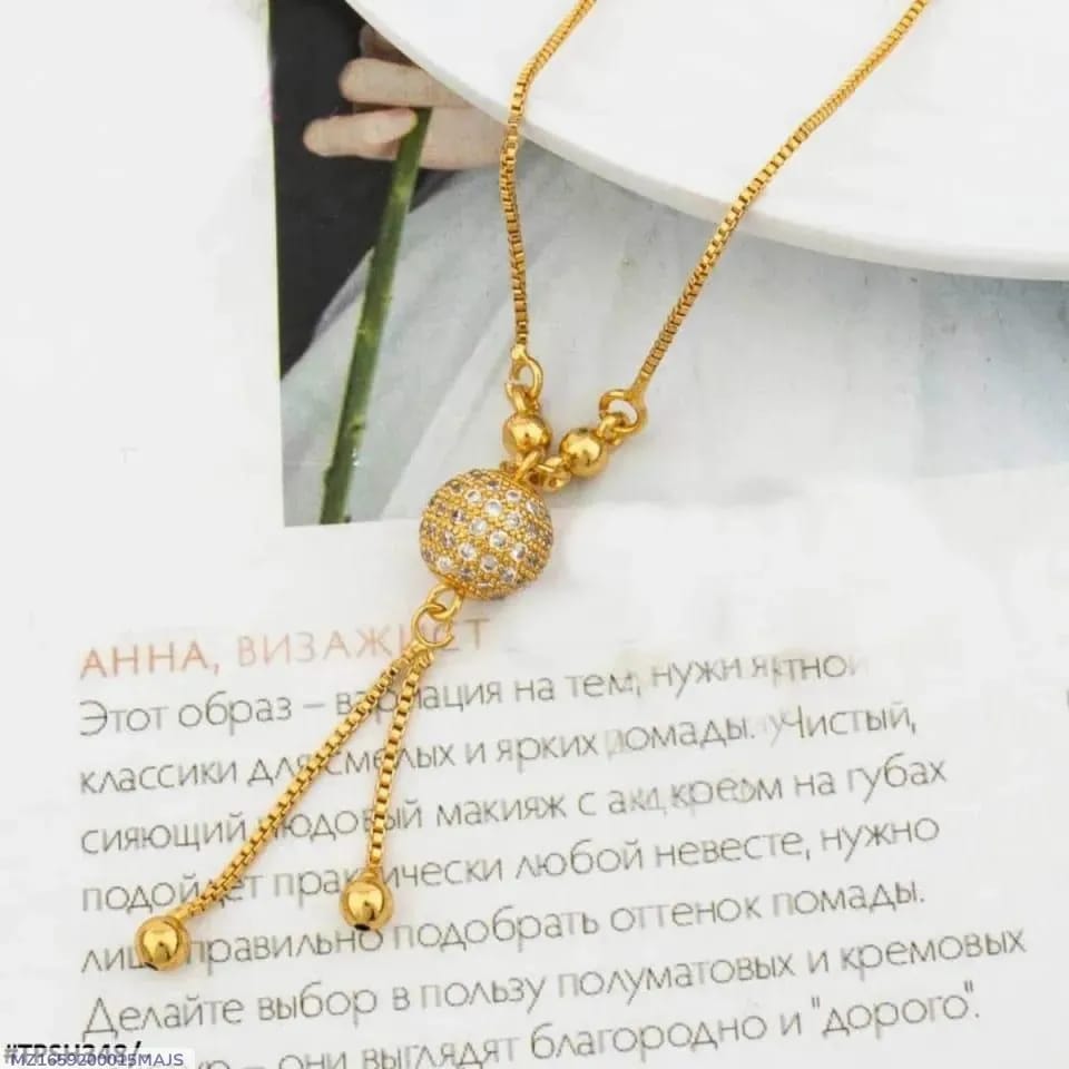 Ball Design Gold Plated Zircon Necklace - TACHNBEAUTY