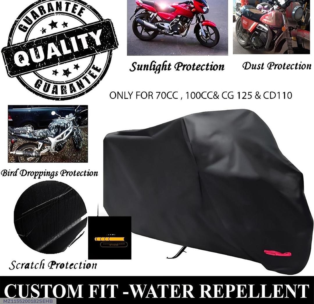 Bike Top Cover Water & Scratch Proof Bike Top Cover Bike PARACHUTE with Pu Coating - Fits for cd70CC, and 125cc all bikes - TACHNBEAUTY
