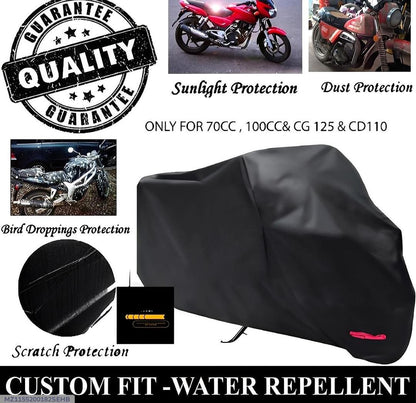 Bike Top Cover Water & Scratch Proof Bike Top Cover Bike PARACHUTE with Pu Coating - Fits for cd70CC, and 125cc all bikes - TACHNBEAUTY