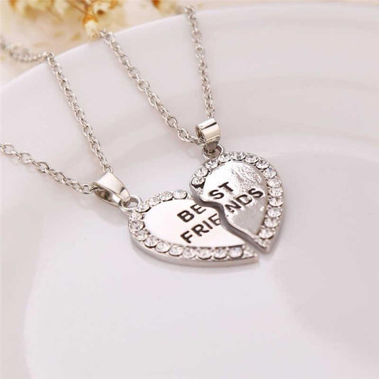 2 Pairs Best Friend Necklace - Golden & Silver - TACHNBEAUTY