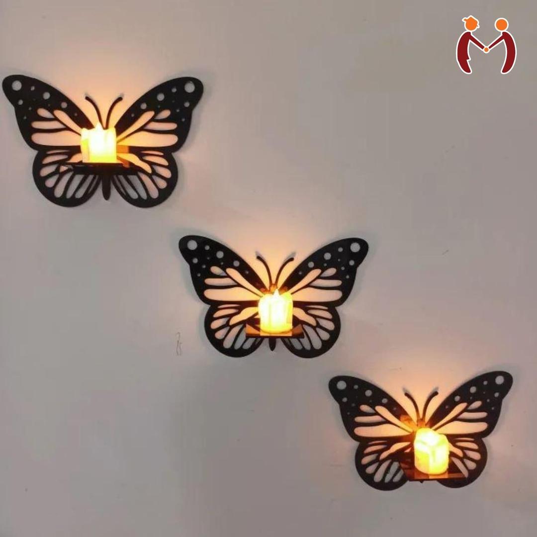 Butterfly Design Wall Shelves - 3 Pcs Set - TACHNBEAUTY