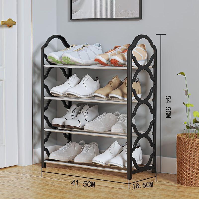 4 - Layer Durable Compact Black Shoe Rack - 1 Pc for Long - Lasting Use - TACHNBEAUTY