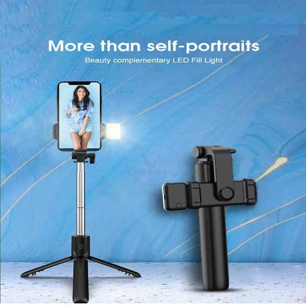 Selfie Stick With LED Light Mini Tripod Stand - TACHNBEAUTY