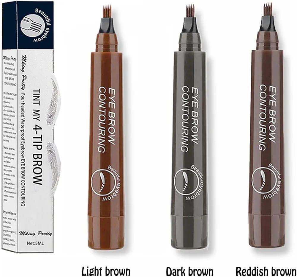 Waterproof Smudge Proof Eyebrow Pen - 1 Pc Brown Shades - TACHNBEAUTY