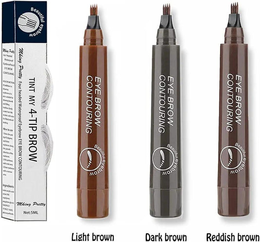Waterproof Smudge Proof Eyebrow Pen - 1 Pc Brown Shades - TACHNBEAUTY