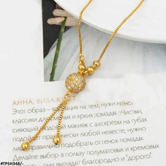 Ball Design Gold Plated Zircon Necklace - TACHNBEAUTY