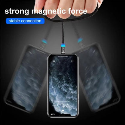 : 3 - in - 1 Magnetic Fast Charging Cable | Micro Usb, Type - c & Iphone | 360° Rotation | LED - TACHNBEAUTY