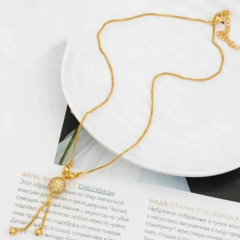 Ball Design Gold Plated Zircon Necklace - TACHNBEAUTY