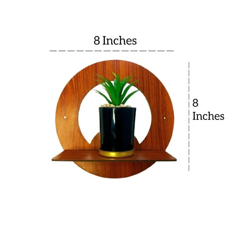 Set of 4 Wooden Round Wall Shelves | Home Decor Circle Display Rack for Living Room Bedroom I Decoration Pieces I Decoration Item For Home - TACHNBEAUTY