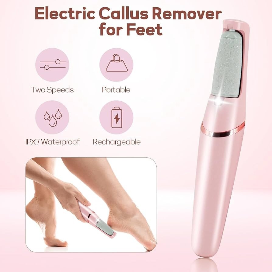 Rechargeable Foot Callus Remover With 1 Extra Head - TACHNBEAUTY